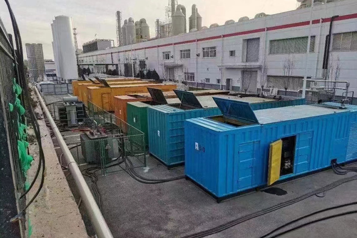 兴庆发电机租赁施工现场